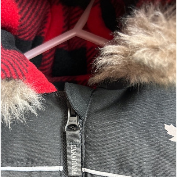 Canadiana 0-3 Month Baby Snow Bunting Suit Buffalo Plaid Red Black BNWOT - Picture 5 of 8